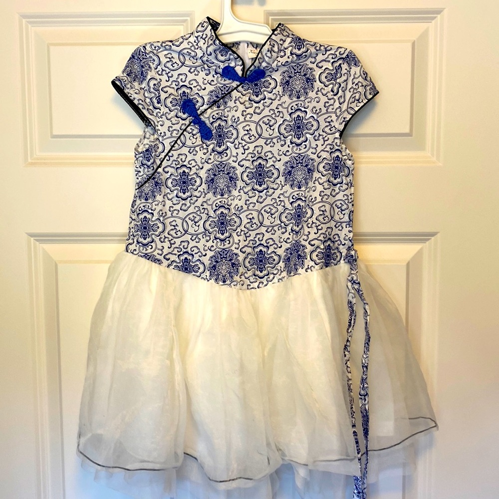 CYN Chinese Traditional Dress Embroidery Layered Tulle bottom 7-8Y